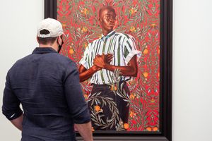 [Kehinde Wiley][0], _Portrait of Ibrahima Ndome_ (2021). [][1][][1][<a href='/art-galleries/roberts-projects/' target='_blank'>Roberts Projects</a>][1], Frieze Los Angeles (17–20 February 2022). Courtesy Ocula. Photo: Charles Roussel.


[0]: https://ocula.com/artists/kehinde-wiley/
[1]: /art-galleries/roberts-projects/